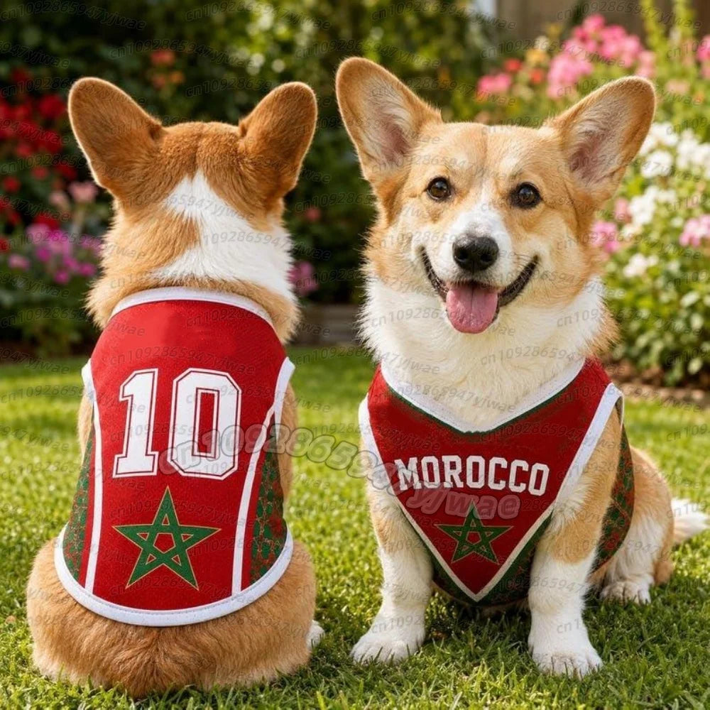 MOROCCO no.10 Mesh Dog cat Clothes Schnauzer Teddy Sport Large Dog Jersey football Clothing Puppy vest  Pet Cat sleeveless tee