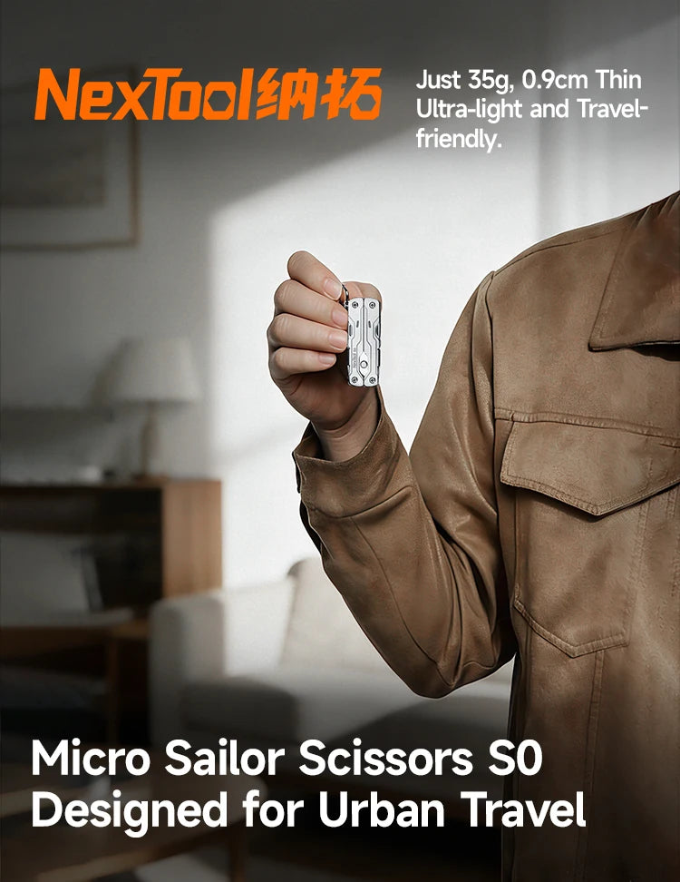 NexTool Mini Sailor Scissors S0 8-In-1 Micro Multitools Keychain EDC Portable Mini Pocket Scissors Outdoor Emergency Hand Tools