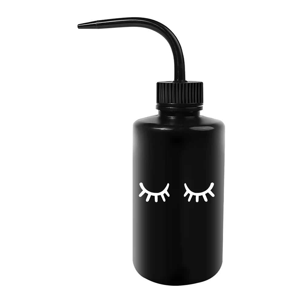 1PCS Plastic Eyelash Cleaning Bottle with Elbow Brush Water Squeeze Dropper for Lash Bath and Primer Application