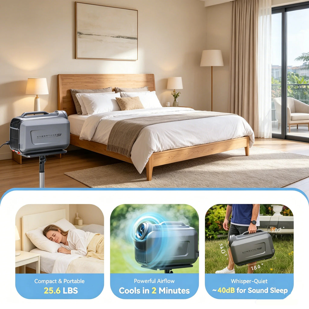 Cybertake S2 Pro Portable Air Conditioner Indoor Outdoor Universal Comfort Device Fashion Appearance Durable Overall Design Brings Cozy Using Experience Suitable For Vacation Outings Family Leisure And Long Term Outdoor Activ