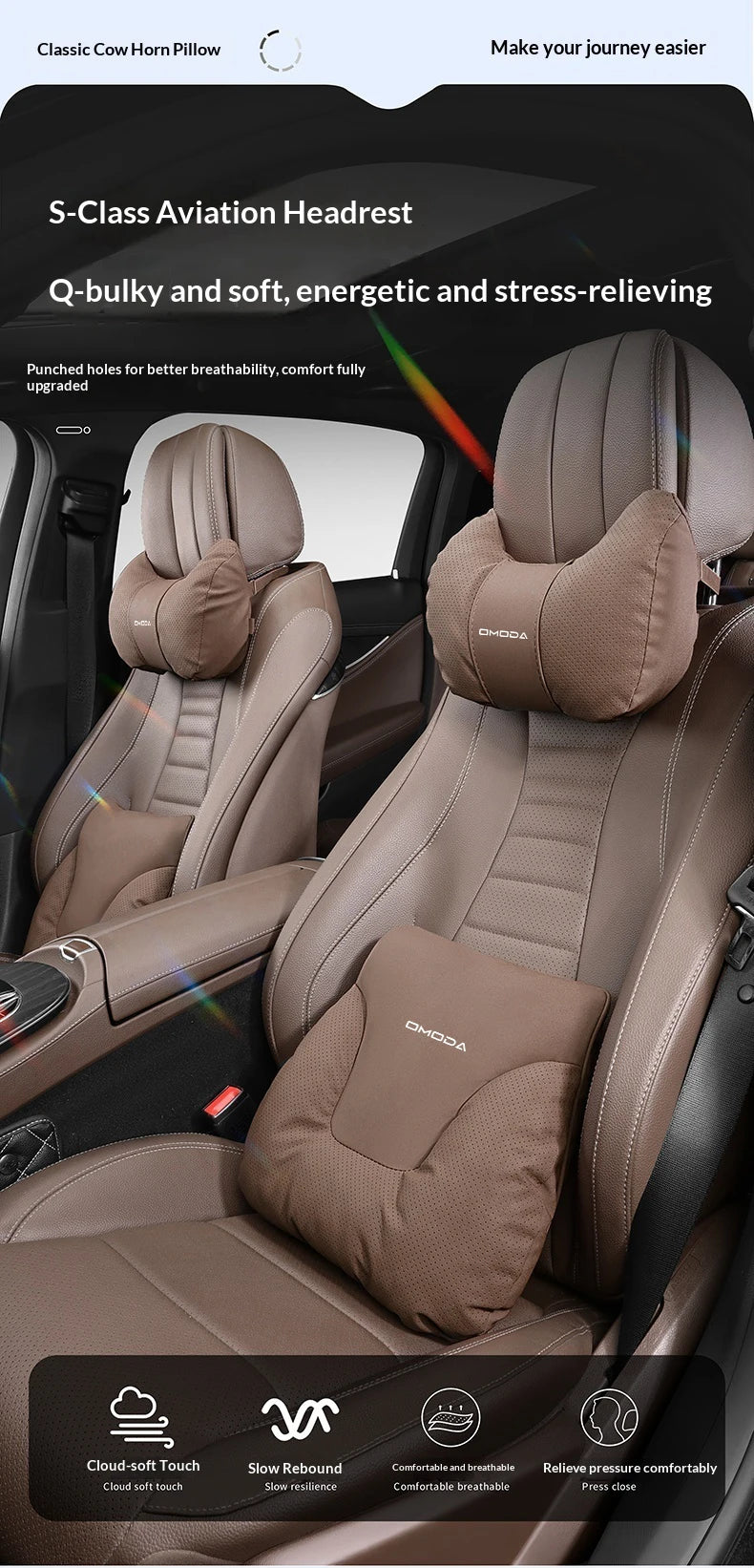 NEW For Chery OMODA 5 C5 OMODA E5 FX GT 2025 Car Headrest Neck Support Seat Lumbar Cushion Neck Pillow Car interior Accessories