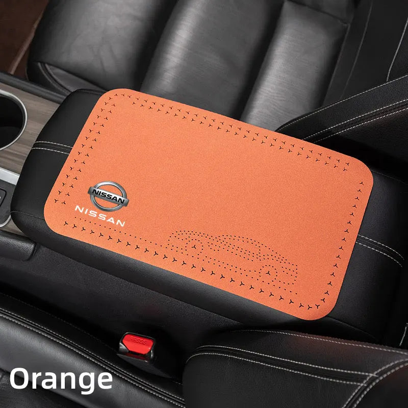 Leather Car Armrest Box Height Pad Universal Leather Armrest Cushion For Nissan  X-Trail Qashqai Micra NOTE Patrol Pulsar NISMO