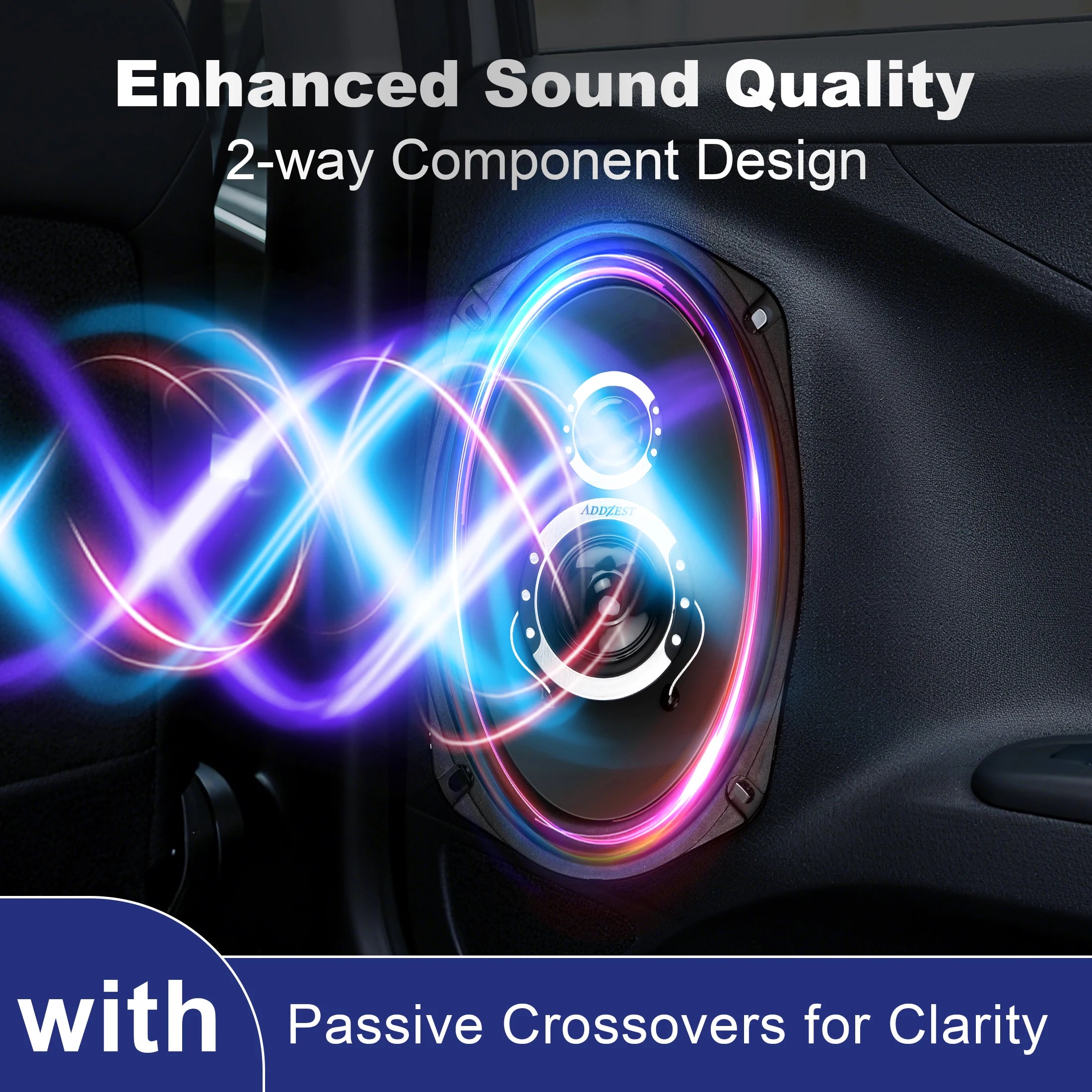 2PCS 6*9" Car Coaxial Speakers with 150W Max Power, PEI Tweeter Hybrid Surround, Car Door Speakers, Great Stock Replacement