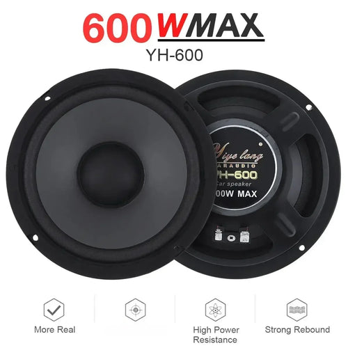 1PC 600W Haut-parleurs Audio Voiture Accessoires Haut-parleur Inclinable Support 6 Pouces 2 Voies Pleine Gamme Fréquence Audio Automobile Musique Haut-parleur Nouveau