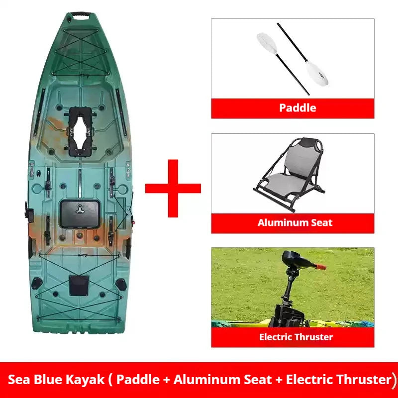 Modular Kayak Electric Pedal Driven HDPE Fishing Boat Portable Take Apart Canoe Motorized Lightweight Durable Accessories Gear