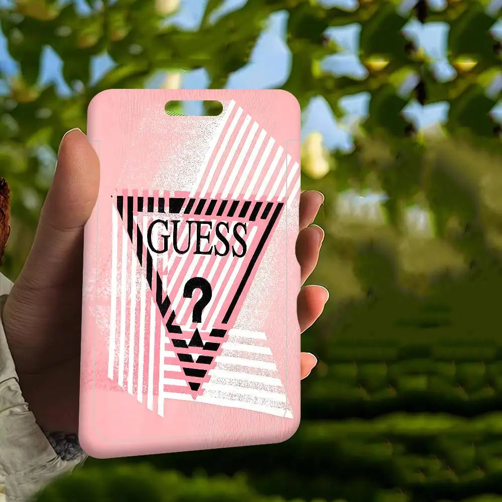 Étui pour cartes unisexe Fashion G-Guess-s, étui porte-cartes d'identité de travail pour femme avec lanière, étui porte-badges d'identité de travail d'affaires
