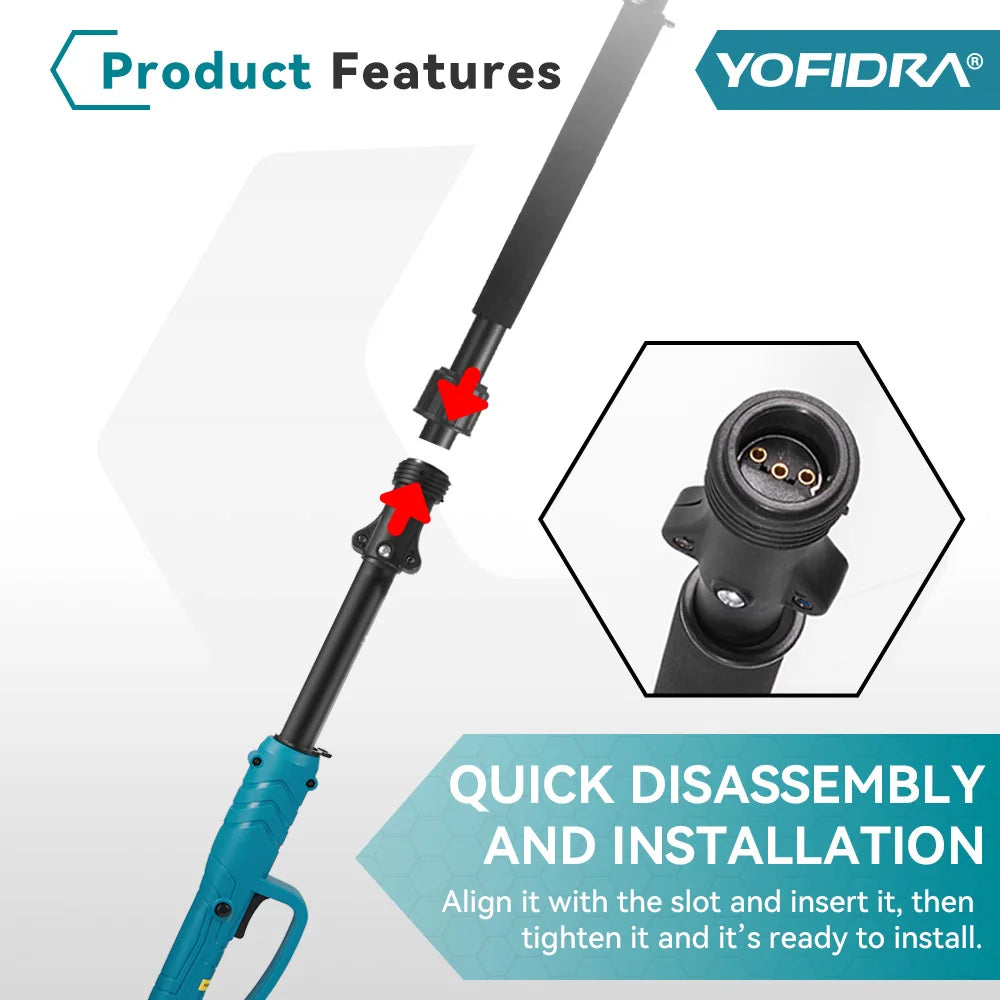 YOFIDRA Brushless Electric Chainsaw Telescoping Pole 3IN1 High Branch Saw Woodworking Pruning Power Tool For Makita Battery Pin