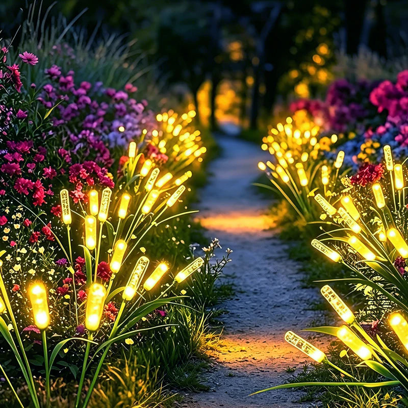 Outdoor Solar Firefly Reed Lights 6LED Swing Lamp Waterproof Pathway Lawn Street Garden Decoration Landscape Lighting