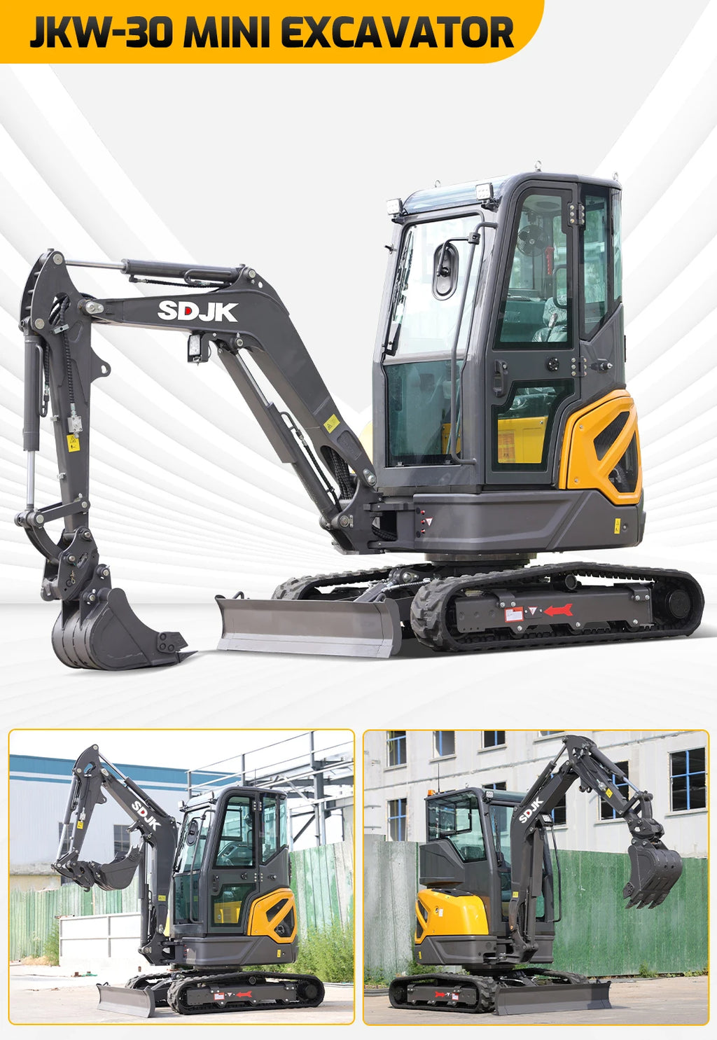 Hot selling mini excavator, multifunctional tracked agricultural mini bagger customized enclosed excavator for quick delivery