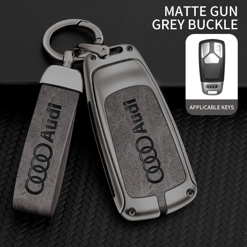 Zinc Alloy Style Car Key Case Cover Shell Remote Control Protector Accessory For Audi A4 B9 A5 A6 8S 8W Q5 Q7 4M S4 S5 S7 TT RS