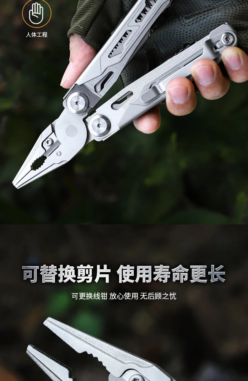 Multifunctional Folding Pliers Stainless Steel Knife Screwdriver Cutter for Outdoor Survival Camping Hunting Hiking