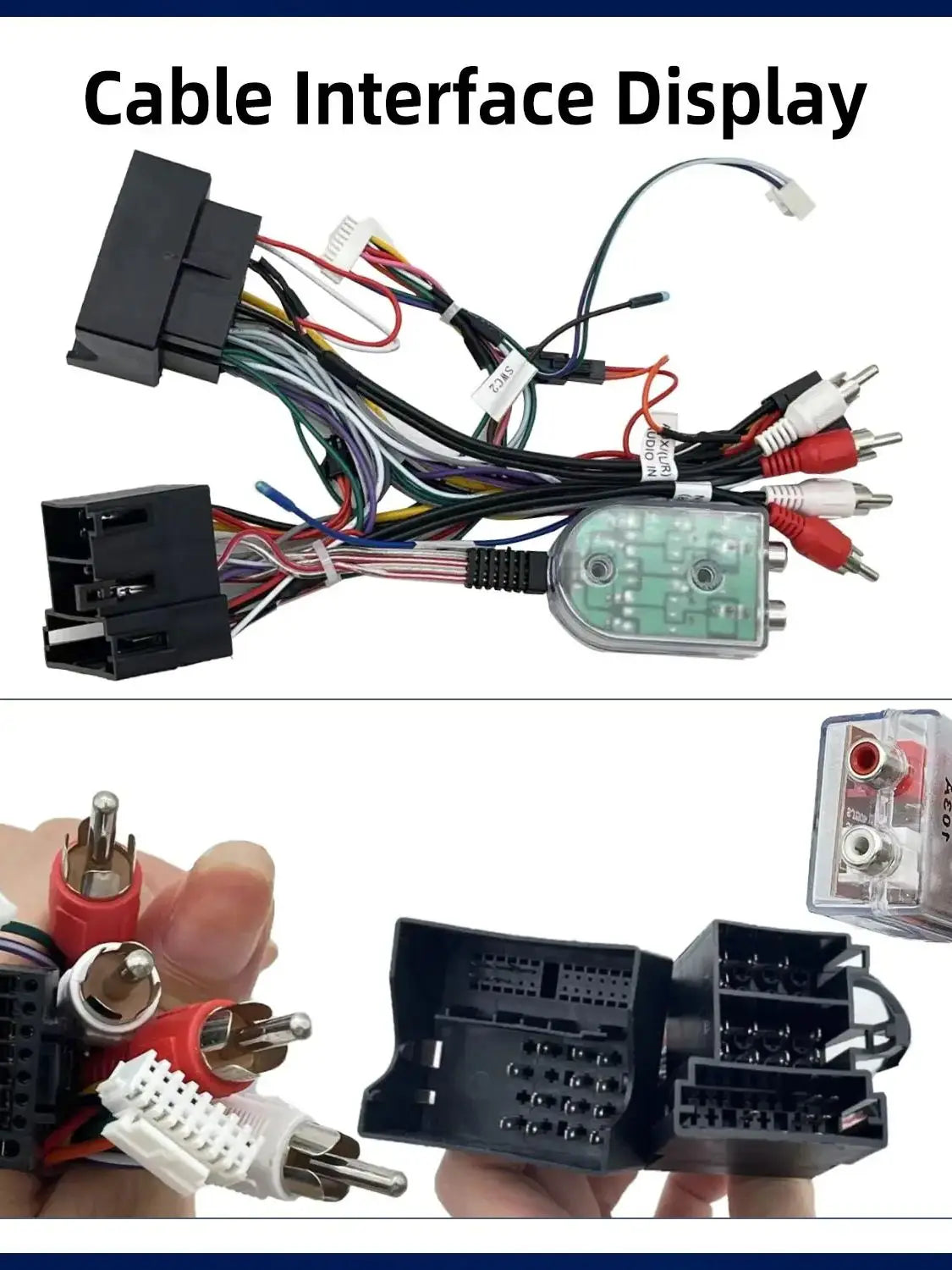 Faisceau de câblage d'alimentation de l'autoradio avec convertisseur audio pour Audi TT A3 S3 RS3 A4 S4 RS4 Lecteur multimédia autoradio et vidéo