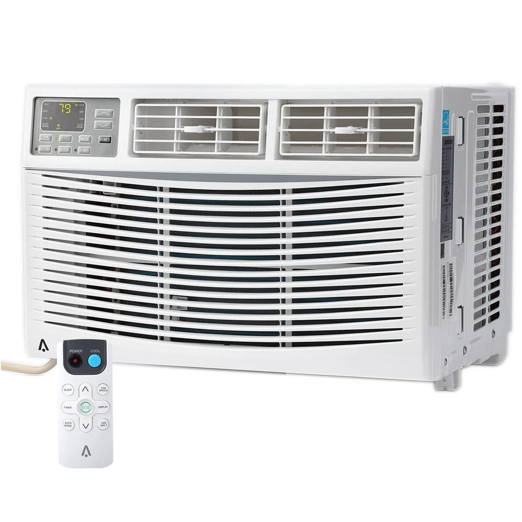Climatiseur de fenêtre intelligent 8000 BTU avec Wi-Fi, télécommande et contrôle - 3-en-1 avec déshumidificateur, 3 vitesses de ventilation, minuterie 24H - pour chambre, bureau ou maison, ultra silencieux et efficace, jusqu'à 32,5 m²