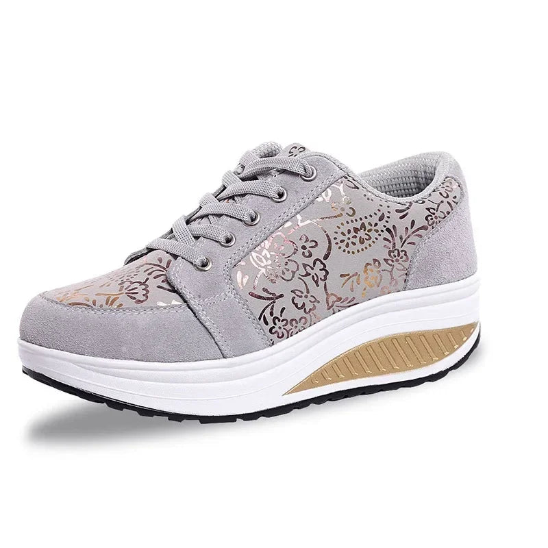 Slimming Toning Shoes For Women Wedge Platform Fitness Walking Jogging Sneaker 4.5 Cm Thick Sole Girl Swing Shoes Big Size 35-42