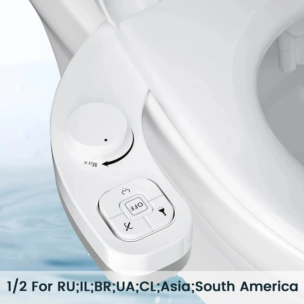 Bidet non électrique SAMODRA - Fixation de siège de toilette à double buse autonettoyante (lavage avant et arrière)