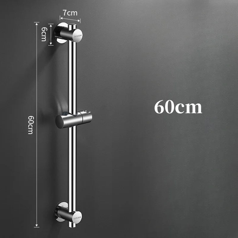 Stainless Steel Wall Mounted Black Bath Sliding Bar Wall Mounted Adjustable Rail Handheld Shower Head Rod Bathroom Accessories