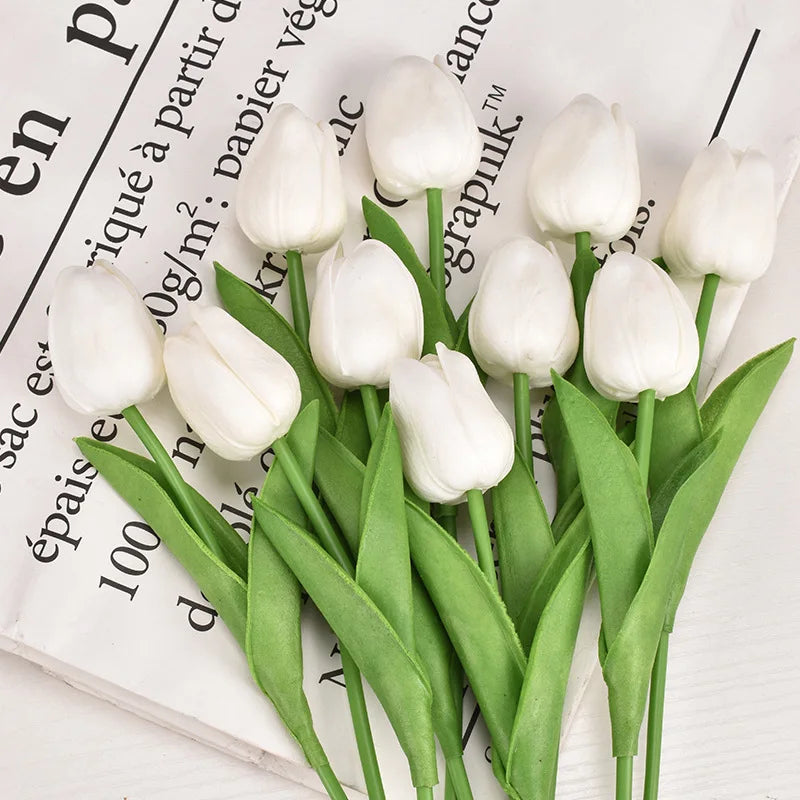 3/5/10/20pcs Tulips Artificial Flowers Real Touch Flower Bouquet Tulips Fake Flower for Wedding Home Decoration
