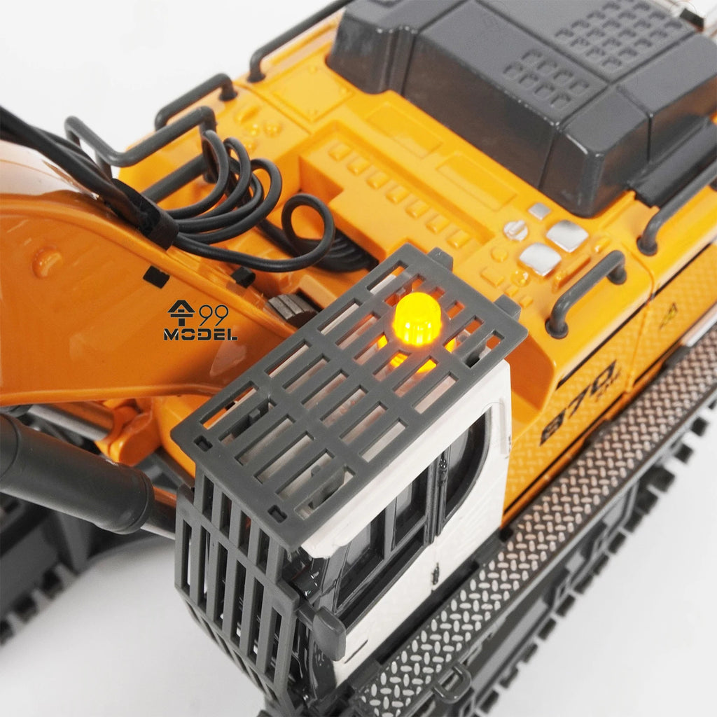 970 RC Mini Excavator 1/50 Scale Electric Excavator Simulation Model Desktop RC Excavator with Lighting System RC Car Toy Gift