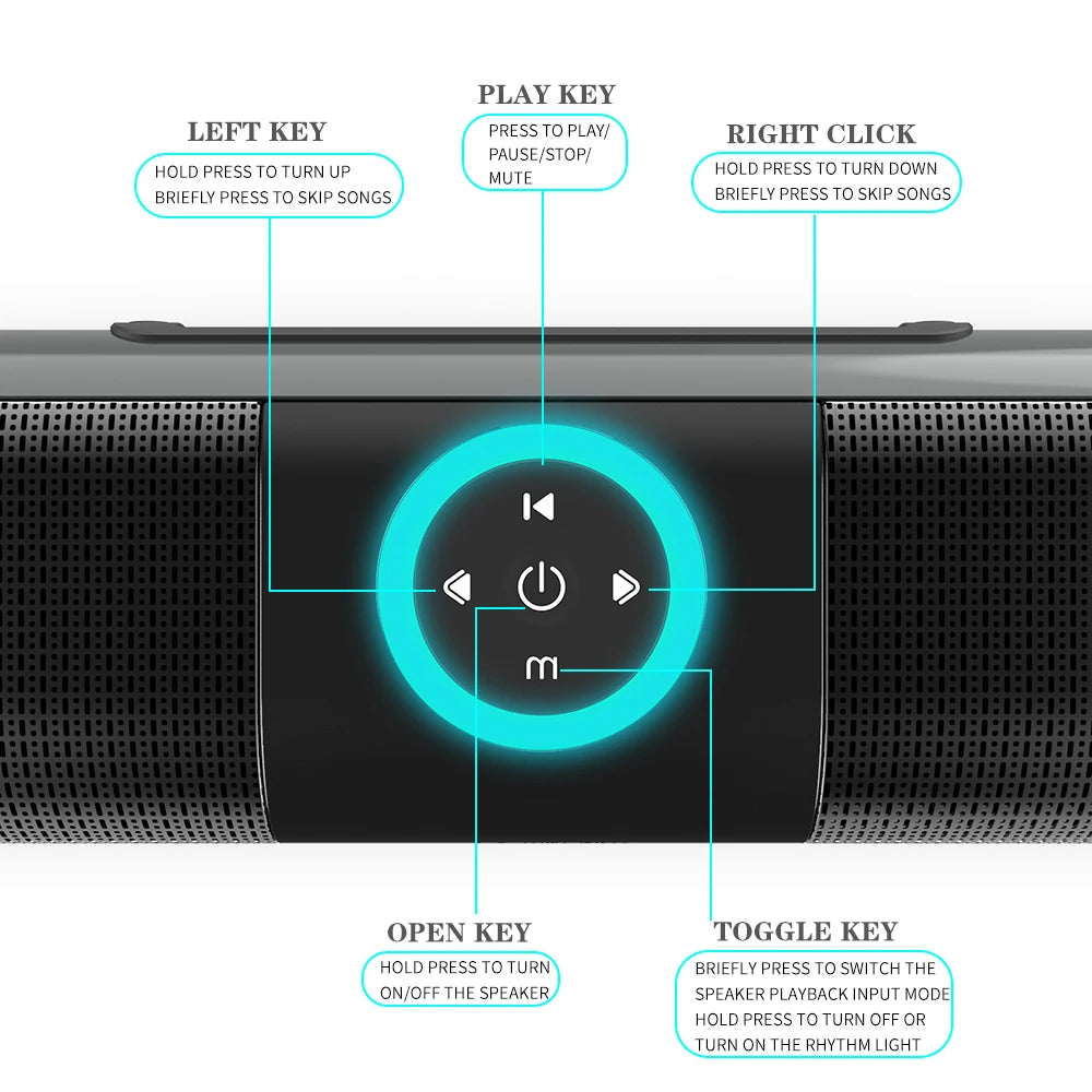 Système d'enceintes barre de son Bluetooth sans fil, haut-parleur super puissant, filaire, sans fil, stéréo surround, Home Cinéma, TV, projecteur