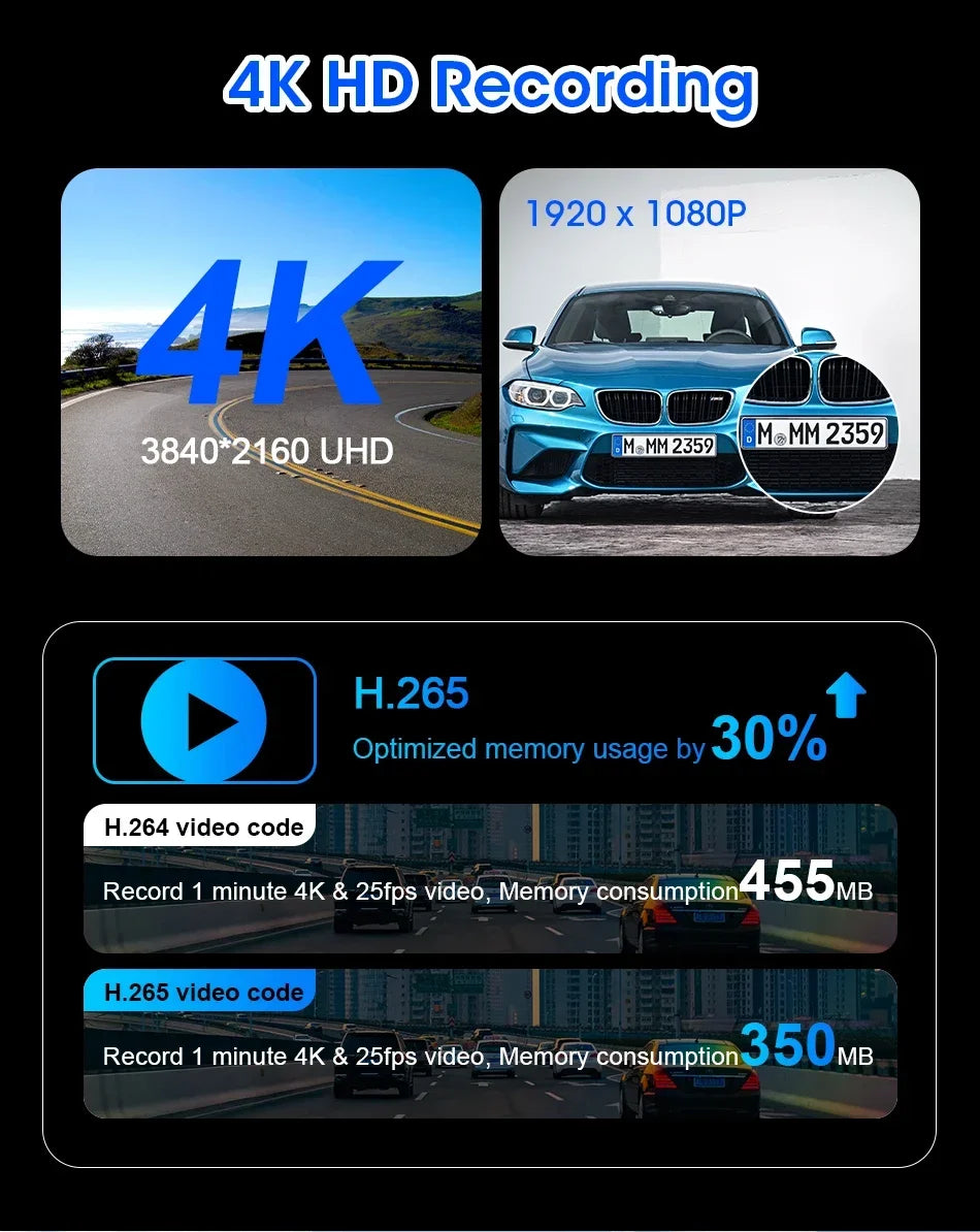 Srnubi 11.26" Dash Cam Rearview Carplay Android Auto 4K DVR Navigation Player Dual Lens Recorder Dashboard WIFI BT AUX GPS FM