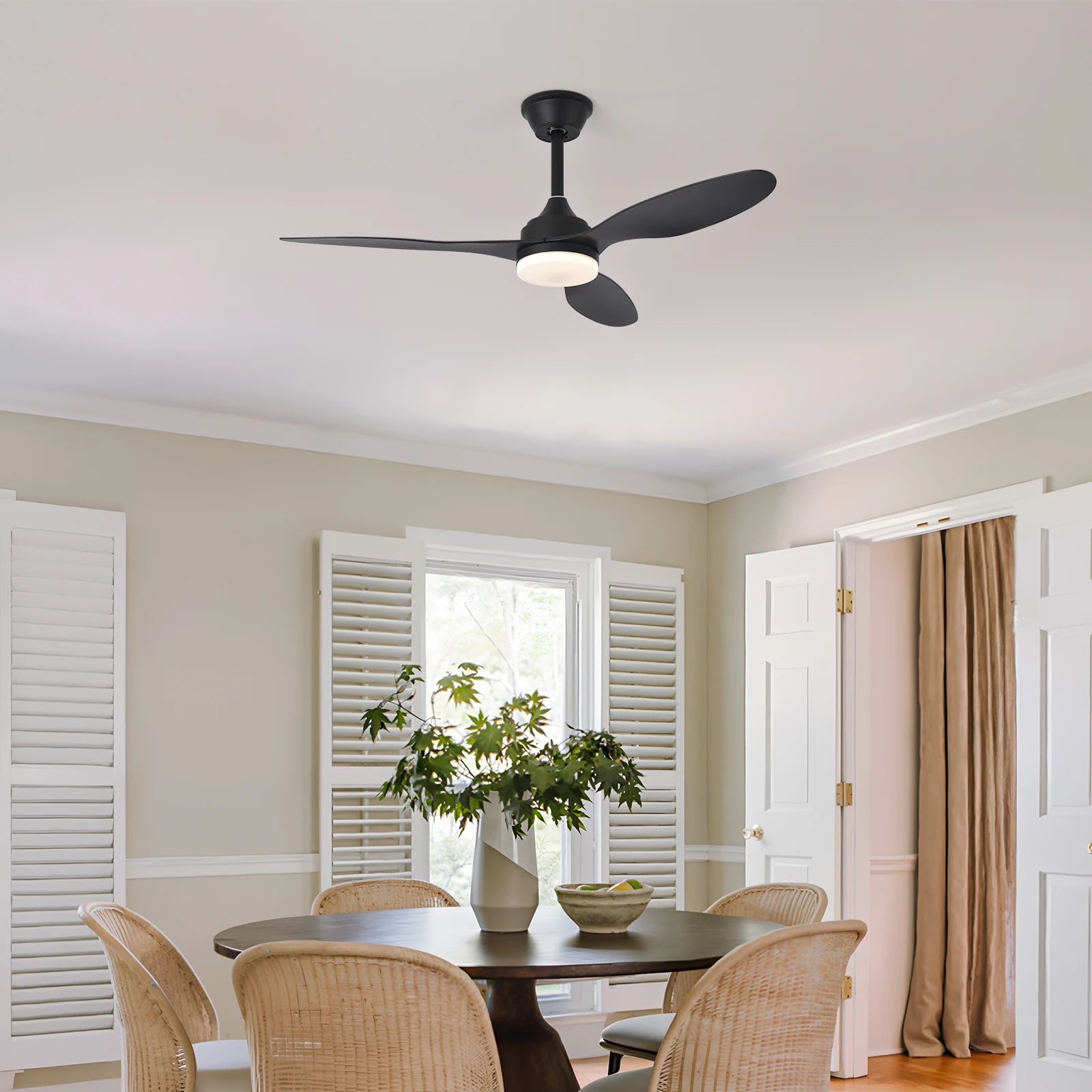 Ventilateur de plafond avec lumière, Ventilateur de plafond discret de 25 pouces/42 pouces/52 pouces avec télécommande, Pour intérieur et extérieur couvert