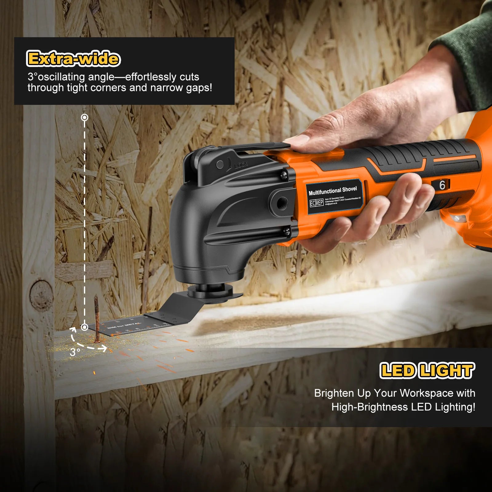 Nananuu Oscillating Multi Tool For Dewalt 20V Battery Electric Saw Trimmer Oscillating For Cutting Scraping Sanding Power Tool