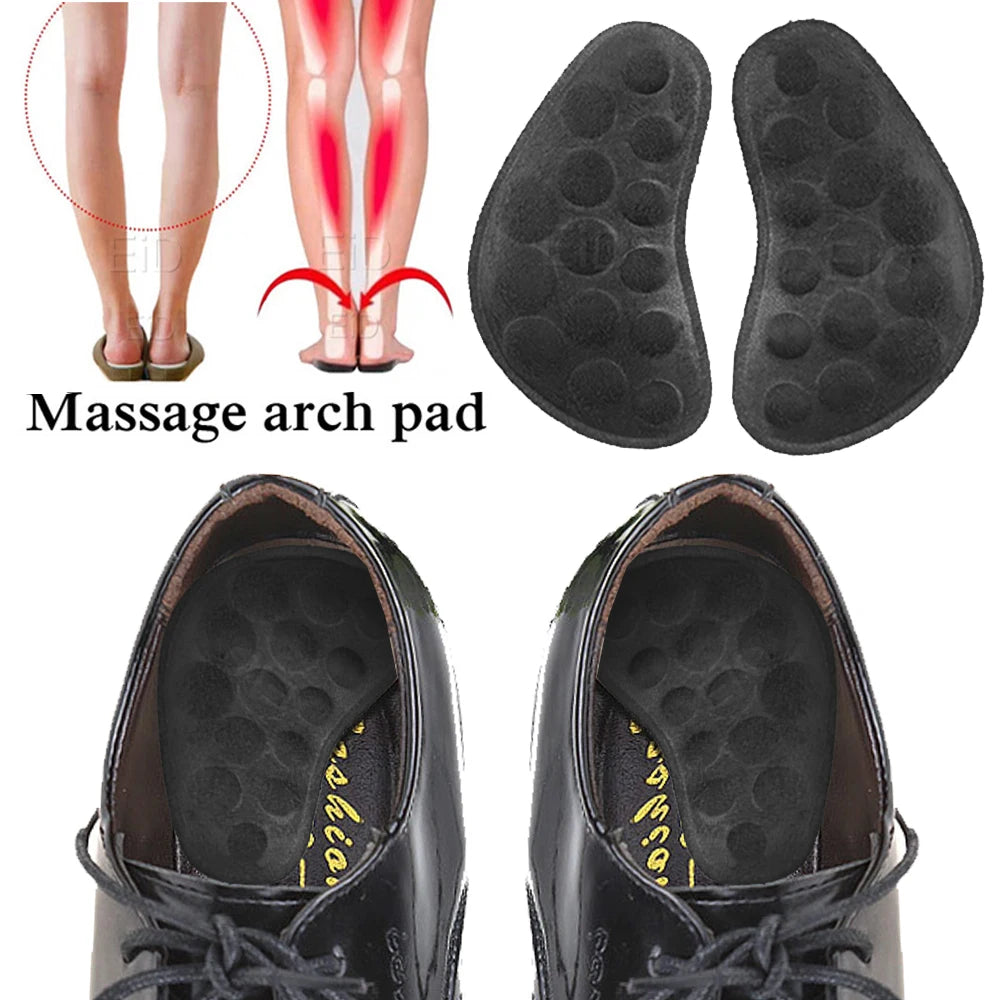EiD New Arch Support 25mm Orthotic insole Black Leather orthotics Insoles for Flat Foot O/X Leg Corrected Shoe Sole insert pads