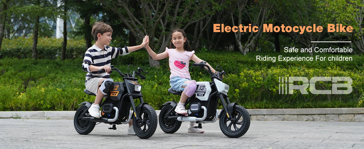 RCB R9 Motorbike electric kids motor, motor W IP54, 24V 5.2Ah, 12-15km, 3-speed, 12-inch tyre, Bluetooth music, as early as 4 years