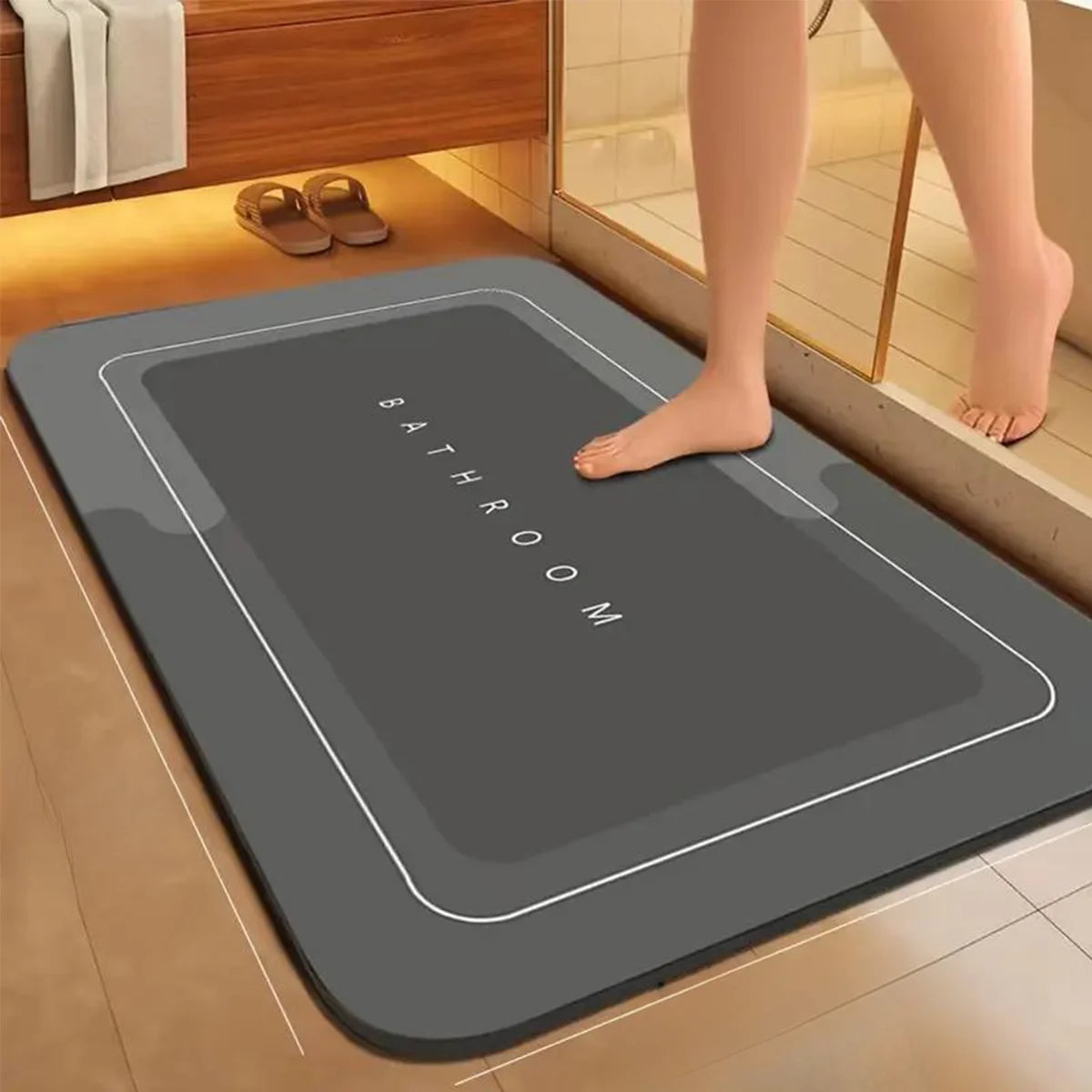 Simple bathroom non-slip floor mat diatom mud toilet dirt-resistant mat entrance mat shower room door mat