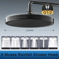 NOUVEAU Pommeau de douche 6 modes à haute pression pour salle de bain, Têtes de douche de pluie, Accessoires de robinet de douche Gris anthracite/Noir/Argent