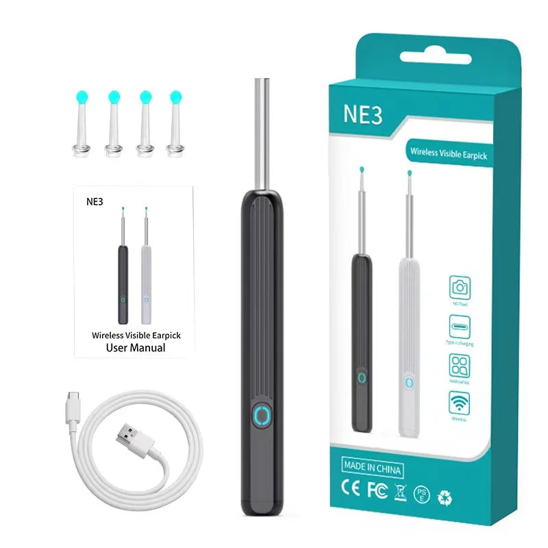 Visual Ear Cleaner Wireless Smart Otoscope With 1296p Camera Ear Wax Removal Tool Ear Endoscope Ear Tools Health Care Kit NE3