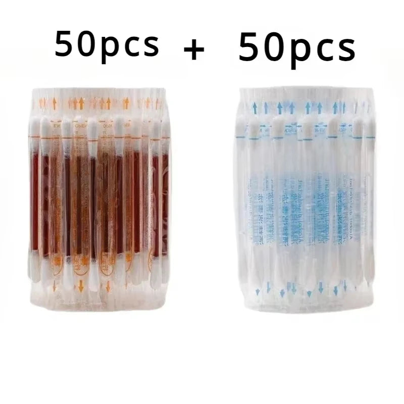 Disposable Iodophor Alcohol Cotton Swabs - Disinfection Supplies for Wound Care, Outdoor Survival & Emergency Cleaning