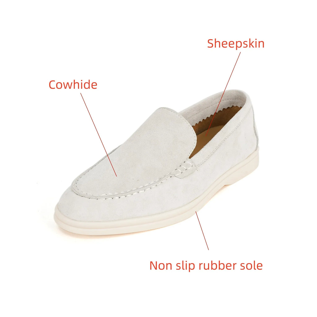 Spring and Autumn Hot Women's Le Fu Shoes Classic Round Head Shallow Mouth Genuine Leather Women's Shoes Retro Daily Shoes