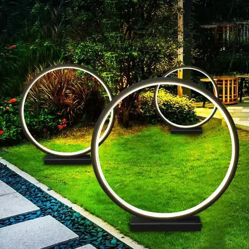 Circular Garden Lamp for Street Creative Wall Sconce Household Circular Lawn Lamp waterproof LED Lawn Light AC80-265V