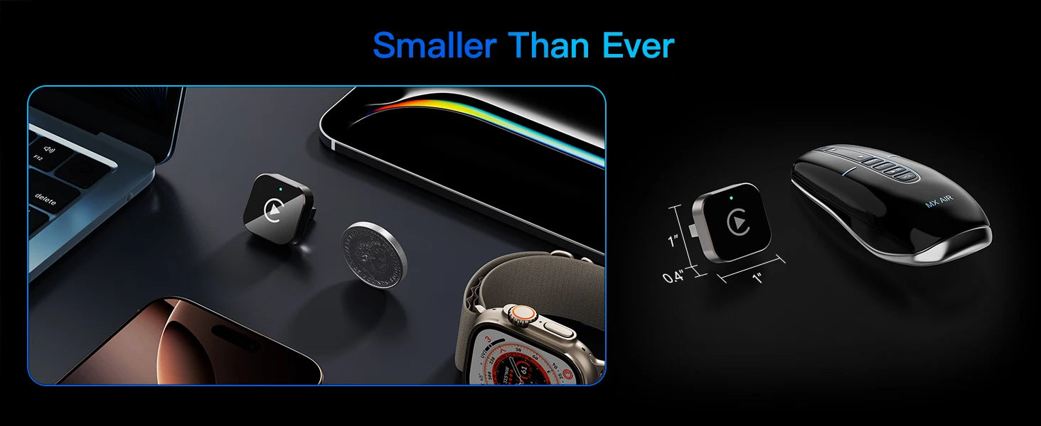 (2026 Upgraded) Wireless CarPlay Adapter for Apple iPhone＆Android, Small Size,Plug and Play,Fast and Stable Connection Wireless