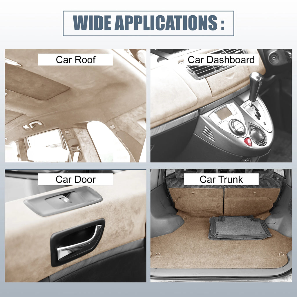 UXCELL Suede Headliner Fabric Foam Backed for Car Truck Interior Trim Protect Aging Broken Faded DIY Replacement 200x152cm