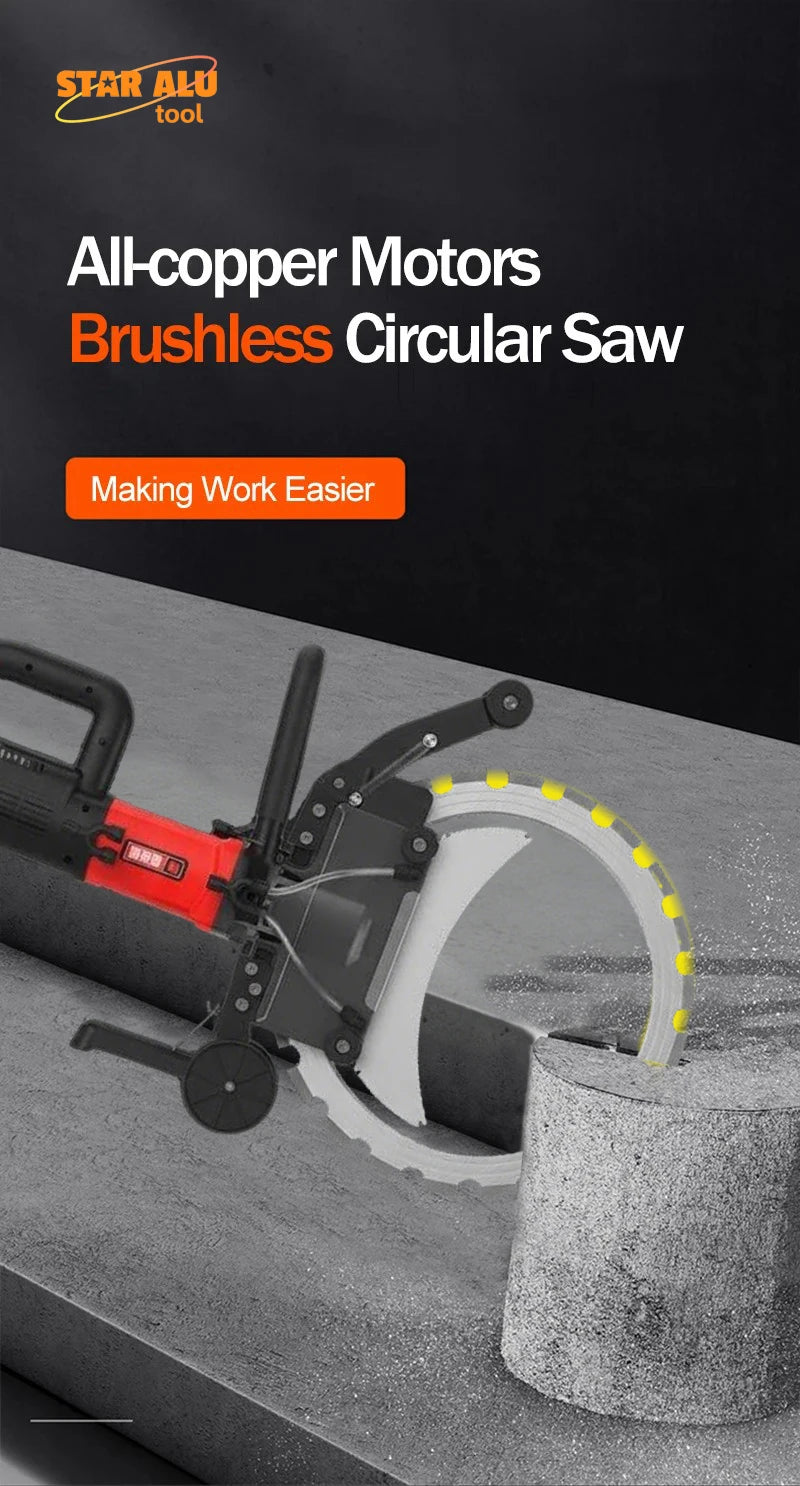 300/400/500mm Concrete Ring Saw with D-Shaped Ergonomic Handle Electric Wall Cutter for Reinforced Concrete Wet Cutting Work