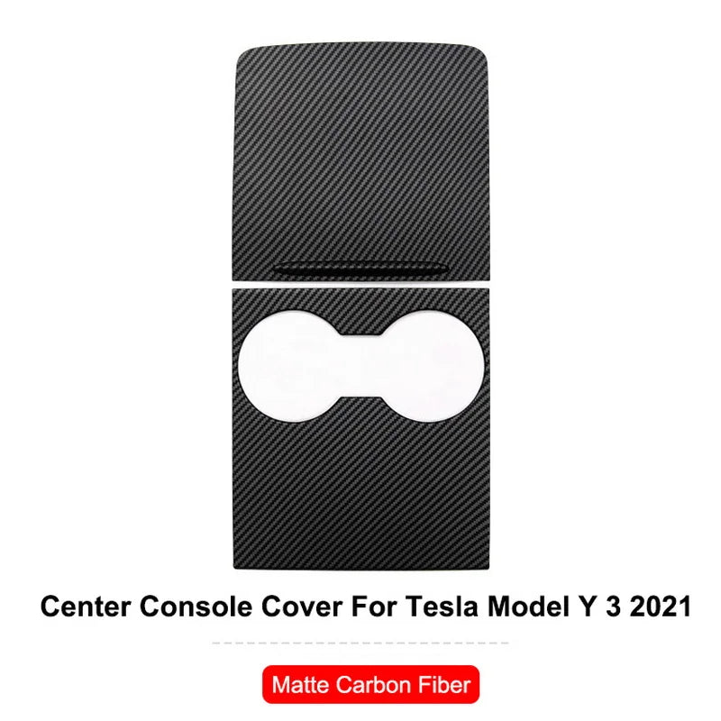 for Tesla Model Y 3 2023 ABS Carbon Fiber Center Console Wrap Cover Kit Dashboard Armrest Door Side Trim Sticker Accessories