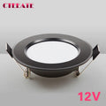 Projecteur LED encastrable 12 V étanche IP65 7 W 9 W 12 W 15 W 3 W 5 W plafonnier noir pour salle de bain Éclairage extérieur et intérieur