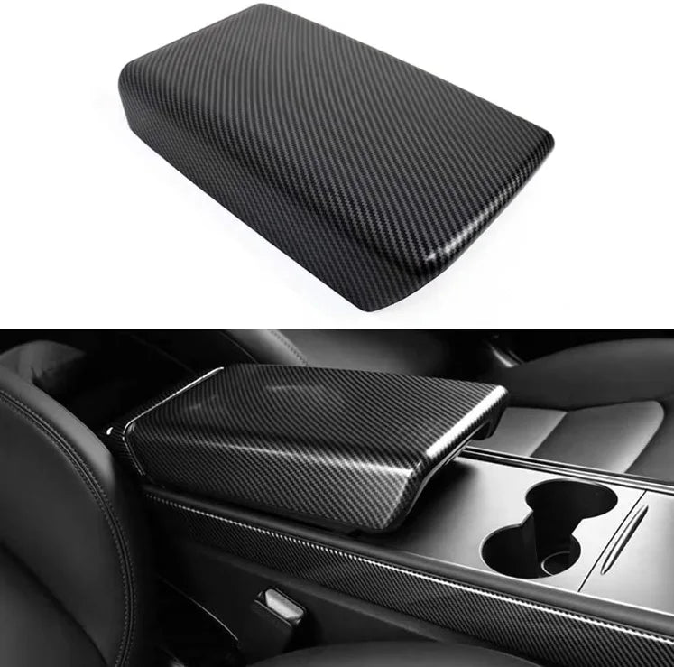 for Tesla Model Y 3 2023 ABS Carbon Fiber Center Console Wrap Cover Kit Dashboard Armrest Door Side Trim Sticker Accessories