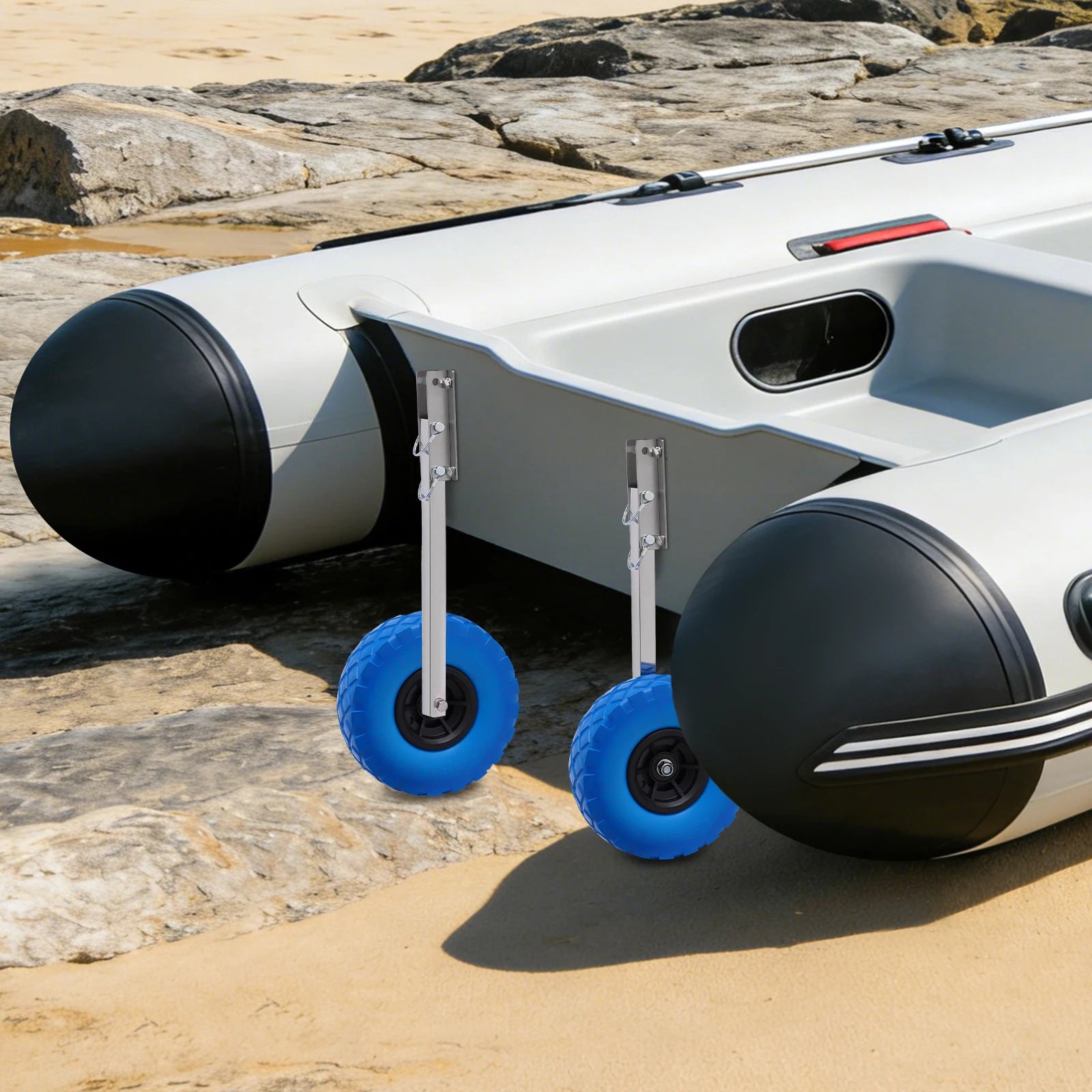 Portable Lightweight Dinghy Cart with 9.84'' Wheels,330lbs Load Capacity,Universal for Fishing Boat,Inflatable Watercraft,SUP