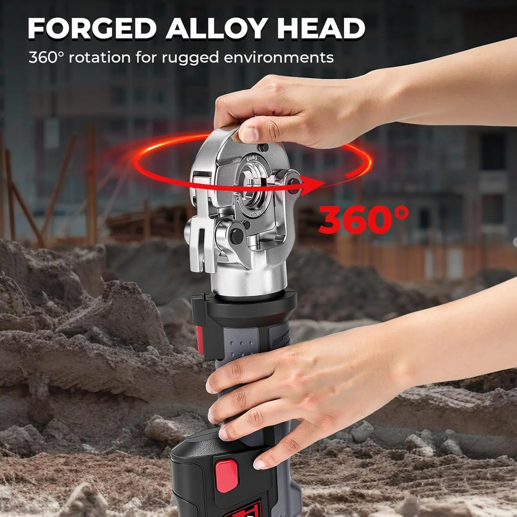 Hydraulic Crimping Tool Electric Crimper Kit with 12 Dies, Crimping Plier for 6AWG to 800MCM Copper Aluminum Nose Wire Terminals