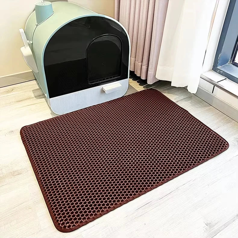 EVA Waterproof Pet Cat Litter Mat Double Layer Pet Litter Box Mat for Cat Non-slip Toilet Pad Washable Bed Mat Cat Accessories