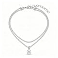 Adjustable Double Layer Cubic Zirconia Six Prong Anklet Summer Beach Waterproof Foot Jewelry Suitable For Daily Parties Banquet