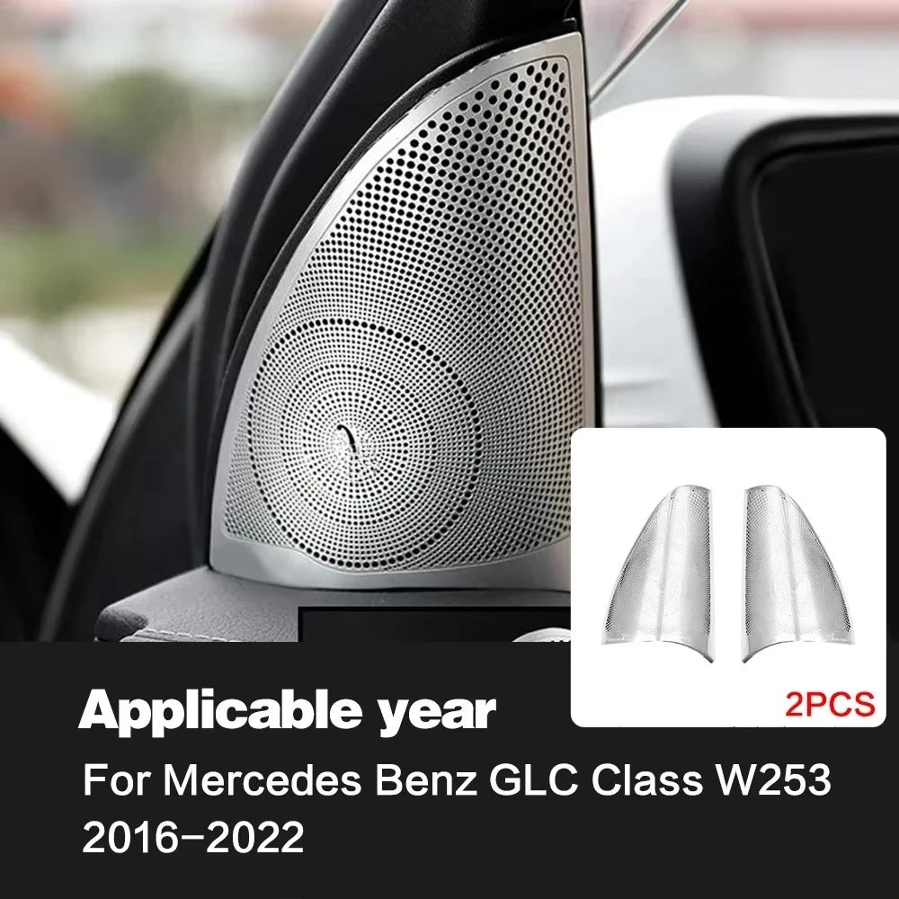 For Mercedes Benz W205 W213 X253 Car Door Audio Cover Speaker Decor Loudspeaker Trim Interior Accessories GLC C E Class E200