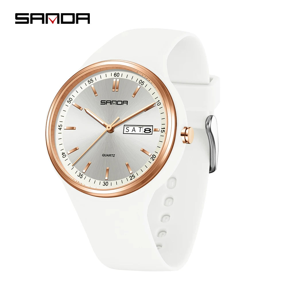 2025 Fashion SANDA Top Brand 6213 Female Student Casual Simple Women's Dual Calendar Elegant Female Student Quartz Wrist Watches