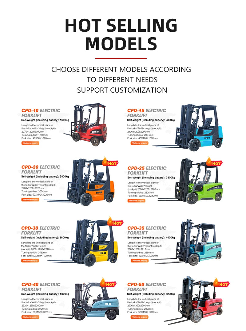 Free Delivery of 2.5-ton Electric Forklift with Hydraulic Lifting Customized for Elevated Electric Forklift.