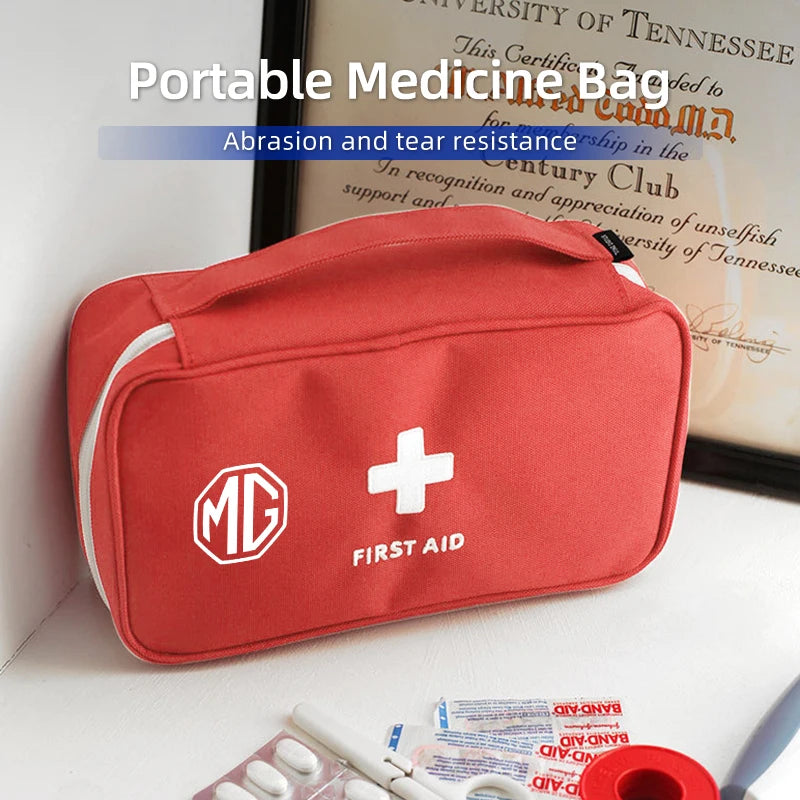 Car Portable Medicine Kit Outdoor First Aid Supplies Bag For Morris Garages MG 6 3 5 7 TF ZR ZS HS GS GT Hector RX5 RX8 Gundam