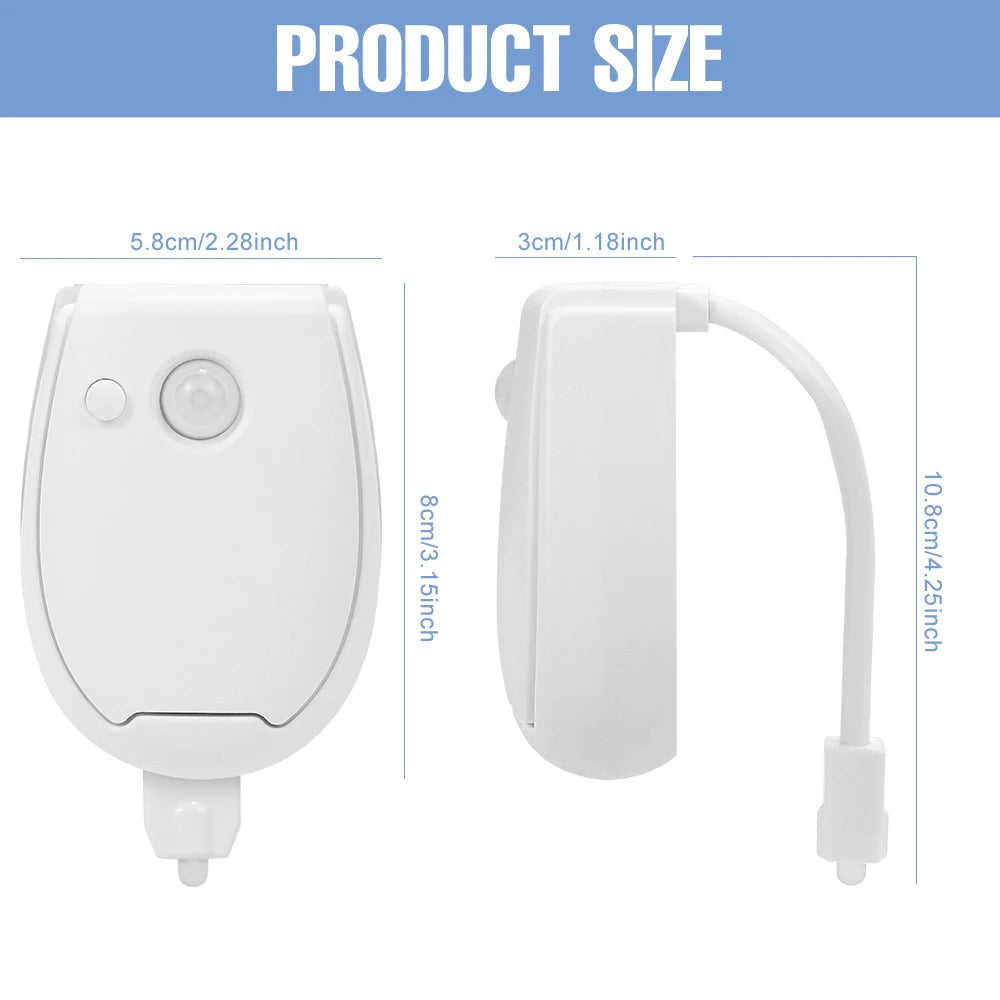 Lampe LED RGB pour cuvette de toilettes, capteur de mouvement PIR intelligent, veilleuses alimentées par piles AAA pour toilettes, salle de bain, rétroéclairage de siège de toilettes