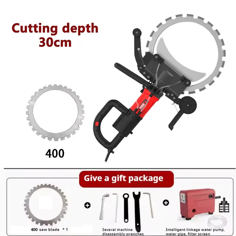 300/400/500mm Concrete Ring Saw with D-Shaped Ergonomic Handle Electric Wall Cutter for Reinforced Concrete Wet Cutting Work